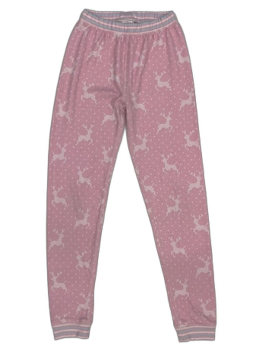 Girls Pink Reindeer Pajama Set Fitted 2-Piece Long Sleeve Size L PJ Salvage - Picture 3 of 10